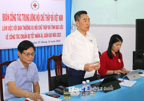 VIDEO: Trung ương Hội Chữ thập đỏ Việt Nam làm việc với Ban Thường vụ tỉnh Hội Bạc Liêu