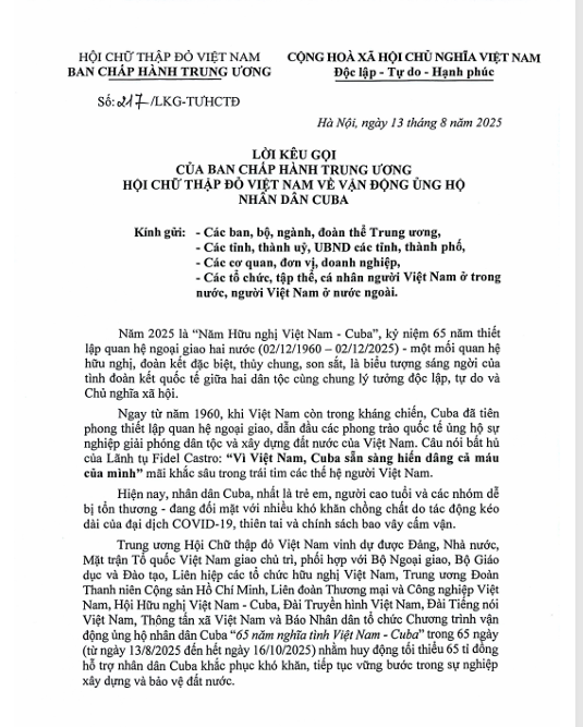 HỘI CHỮ THẬP ĐỎ VIỆT NAM