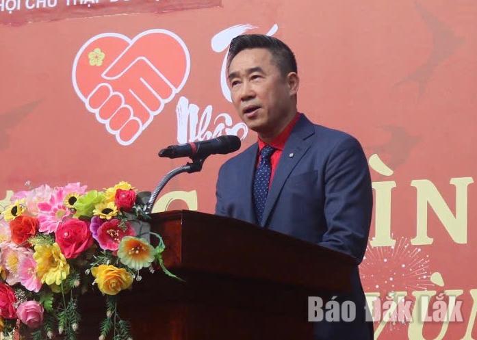 Đồng chí Nguyễn Hải Anh, Phó Chủ tịch, Tổng thư ký Trung ương Hội Chữ thập đỏ Việt Nam phát biểu tại chương trình.